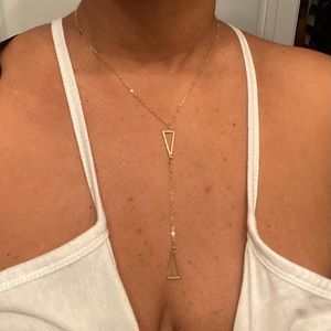 14kt Yellow gold Double Triangle Necklace